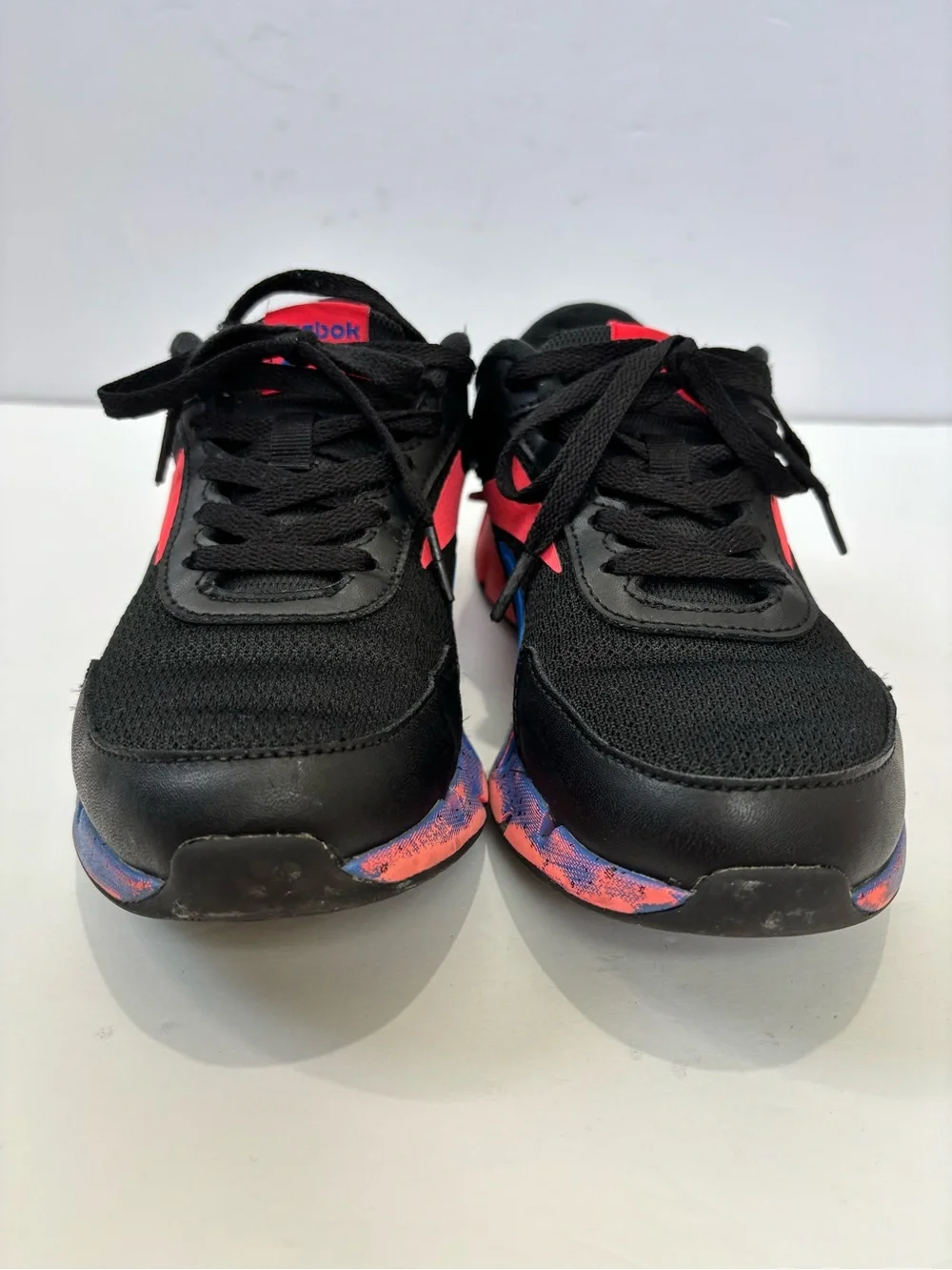 Reebok Boy's 3.5Y Zig Dynamica 2.0 Athletic Running Sneakers Black Blue Orange